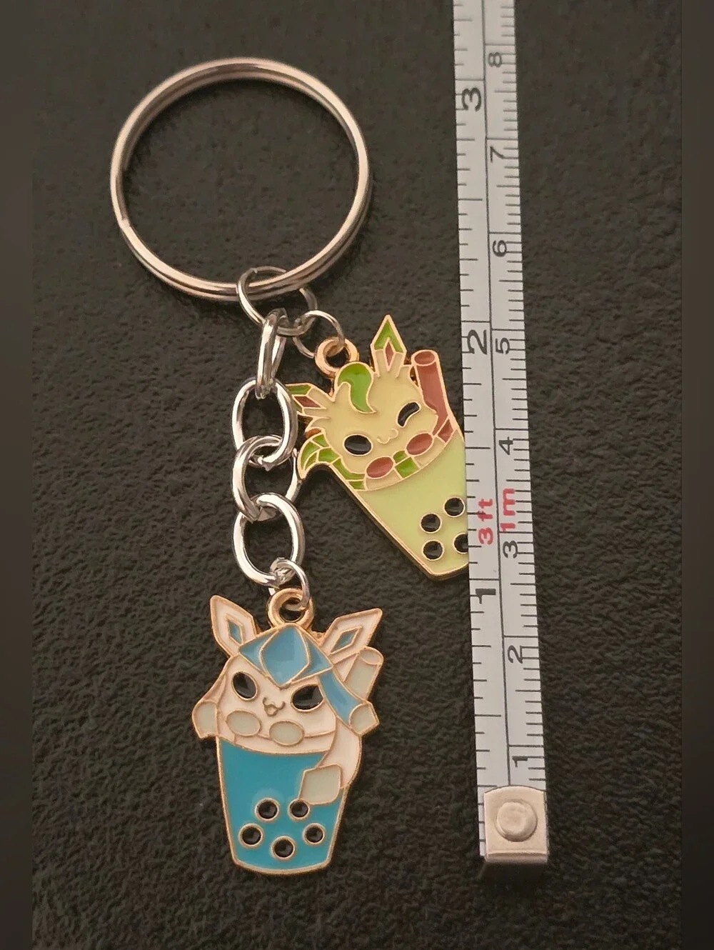 Pokemon Leafeon & Glaceon Boba Keychain